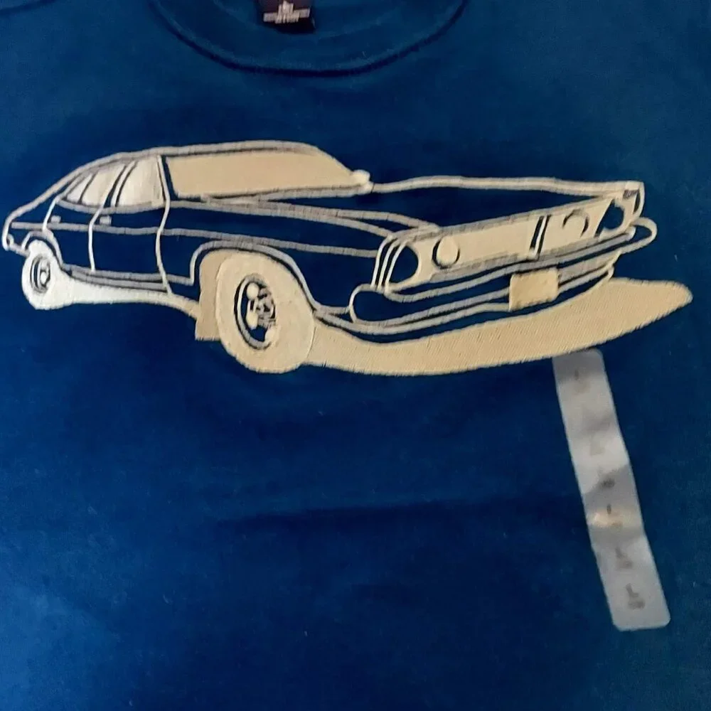 NWTs Gap Deep Blue Short Sleeve T Shirt Sz L -10 Ford Fairmont Mustan GXL Logo U